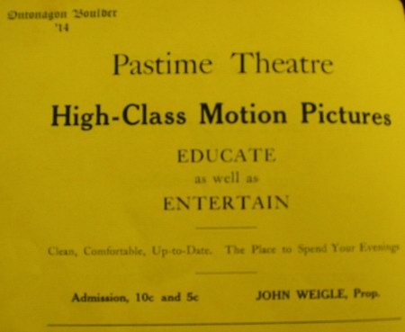 Ontonagon Theatre - Old Ad (newer photo)